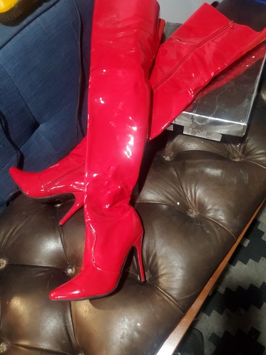 Womens red patent pvc - red,