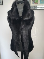 L.K. Bennett CT ASPEN real Shearling Gilet Sheepskin fur Leather Waistcoat S UK8