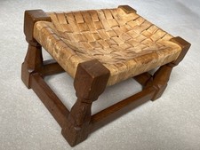 ROBERT ‘MOUSEMAN’ THOMPSON ADZED OAK FOOT STOOL