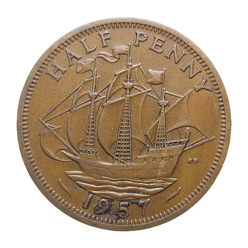 1957 half penny - 1957,