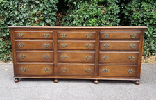 ANTIQUE OAK CHEST OF 12 DRAWERS