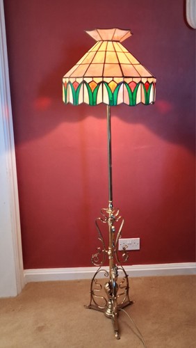 Brass standard floor lamp - brass,