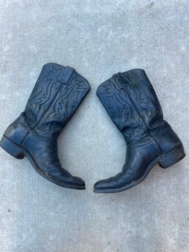 Vintage justin black leather - vintage,