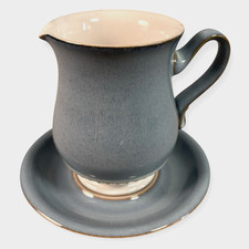 Denby Castile Blue Large Creamer Milk Jug with Saucer 400ml