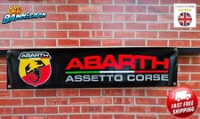 Abarth Logo Banner (black) for Garage, Workshop, Showroom, Fiat 500, 124 Spider