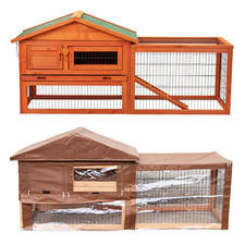 TWO TIER VERONA RABBIT HUTCH WITH RUN WOOD HOUSE PET BUNNY FERRET AND GUINEA PIG
