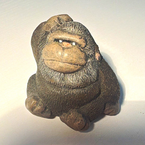 Gorilla figurine painted brown - figurine,
