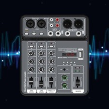 DJ Audio Mixer Mixing Board Portable 4 Inputs Convenient Use Sounds Mixer Board