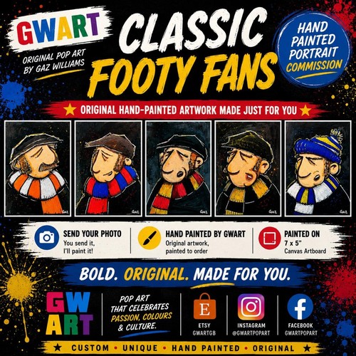 Hand painted football fan - hand,