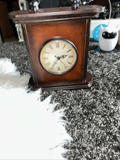 Gothic Large Mahogany Wood Mantel Table Clock