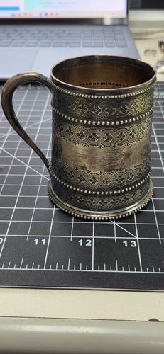 Antique solid silver tankard - solid,