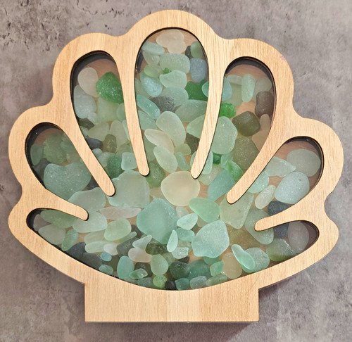 Seaglass filled decor - seaglass,