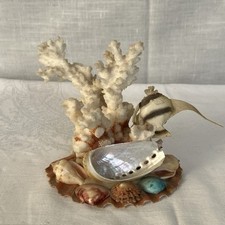 Natural Coral & Shell Sea Display Ornament 10 cm Tall x 10cm Wide Vintage