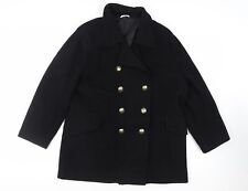 Klass Womens Black Pea Coat Size L Button