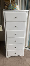 Modern Tallboy Tall Narrow 6 Drawer Chest of Drawers White matte itzcominghome