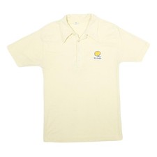 CHAMPION Mens Cream Short Sleeve Plain Polo Shirt L Del Campo Football Helmet