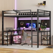 Full XL Metal Loft Bed with