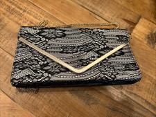 Clutch Bag Black & Gold Floral