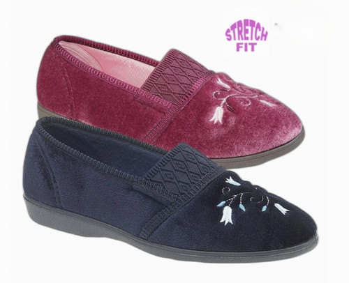Ladies wide fit slippers - fit, ee