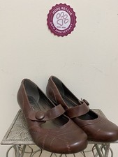 Mary Jane 1940s Vintage Style Brown Leather Shoes By Footglove Brand New Wide