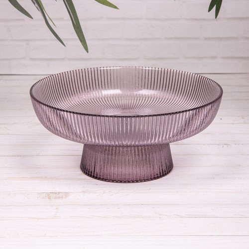 Purple ribbed glass - purple,