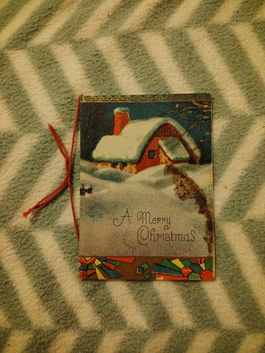 Vintage merry christmas card - vintage,