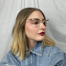 Cat eye butterfly eyeglasses 50s clear acetate medium size rare