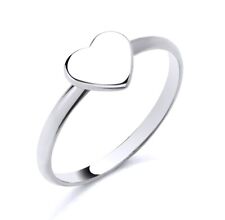 925 Sterling Silver Plain Heart Ladies Signet Ring size K L M N O P Q R S