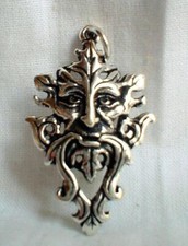 Green Man 925 Silver Pendant