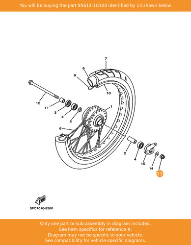Yamaha nut 95614 - yamaha, 95614-10100