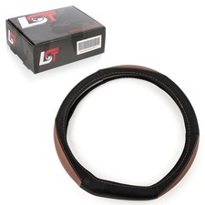 Steering wheel cover Ø 38x9cm 15x3.5 inches black brown for MAZDA