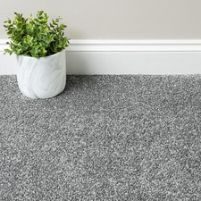 Grey Saxony Carpet 14mm Only £6.49/m² Feltback Lounge Bedroom Cheap 4m Wide