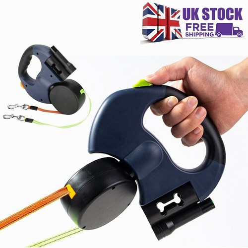 Retractable lead leash double - leash,