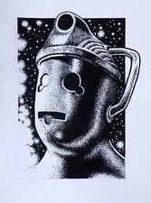 DOCTOR WHO ORIGINAL ARTWORK BLACKPOOL EXHIBITION BOOK INK DRAWING CYBERMAN!
