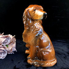 Vintage Cocker Spaniel Figurine Good  11" Brown Glazed Pottery beautiful Dog