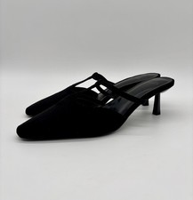 Next Black Faux Suede Kitten Heel Mules - UK Size 6.5 - New