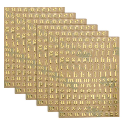 6sheets letter stickers - letter, 0.18"