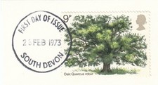 Oak Tree GB Used South Devon 1973 ON PIECE (147453)