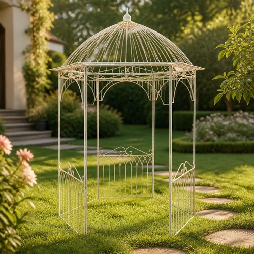 Cream garden gazebo - cream,