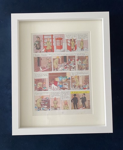 Vintage framed original tintin - framed,