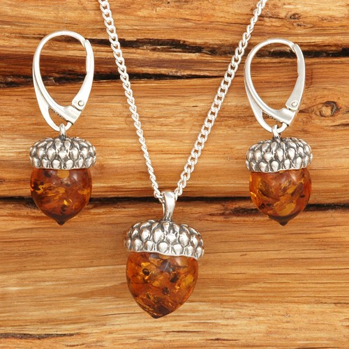 Natural cognac amber acorn - cognac,