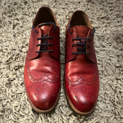 Dune london men red leather - london, men's