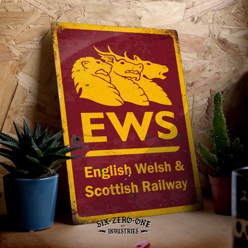 Ews railways metal - metal, sign.