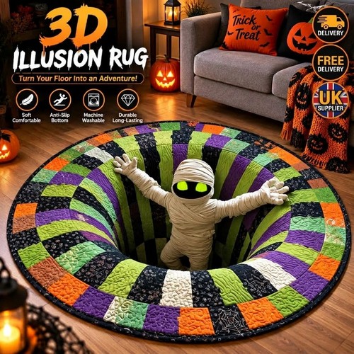 Halloween vortex round rug - 3d,