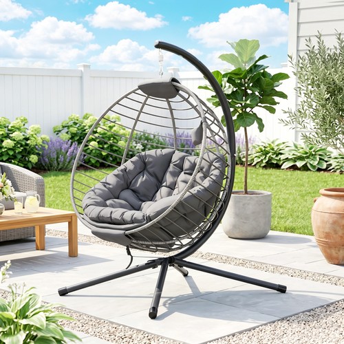 Cushioned rattan hanging - pe,