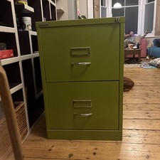 Bisley Vintage Metal Filing Cabinet 2-Drawer Lime Green