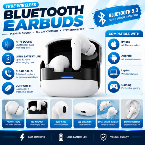 Bluetooth wireless earbuds - 5.4,
