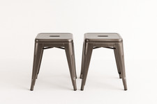 Set of 2 Tolix Style Gunmetal