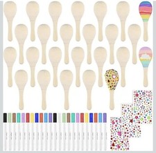 25 Pcs Mini Wooden Maracas for