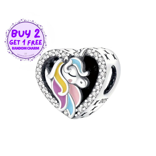 Unicorn heart charm for - heart,